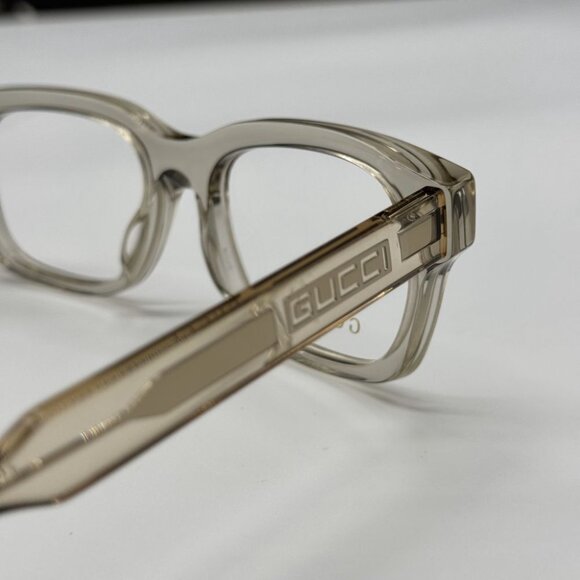 NEW GG1731O 004 GUCCI TRANSPARENT PALE KHAKI GREEN UNISEX GUCCI EYEGLASSES - Picture 8 of 11
